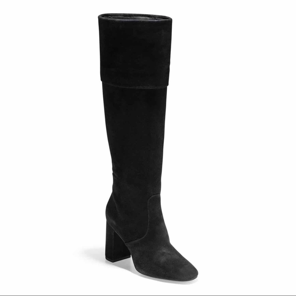 Cole Haan Tess Black Suede Cuff Boot